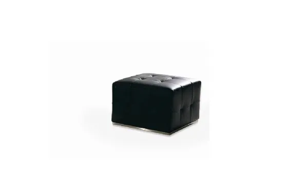 Pouf in pelle trapuntata Harlem di Alpa Salotti