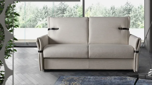 Divano letto lineare in tessuto con cinghie Louvre de Il Benessere