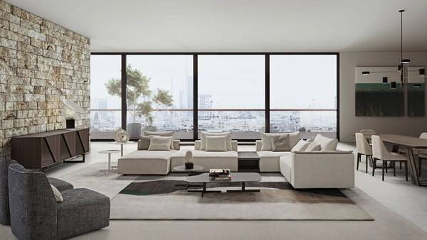 Salotto Quintastrada con penisola di Alpa Salotti