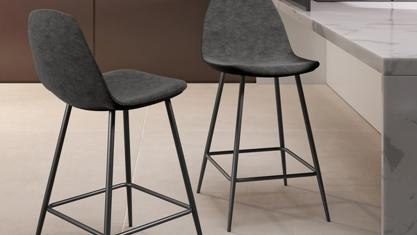 Sgabello Brigitte in ecopelle di Stones