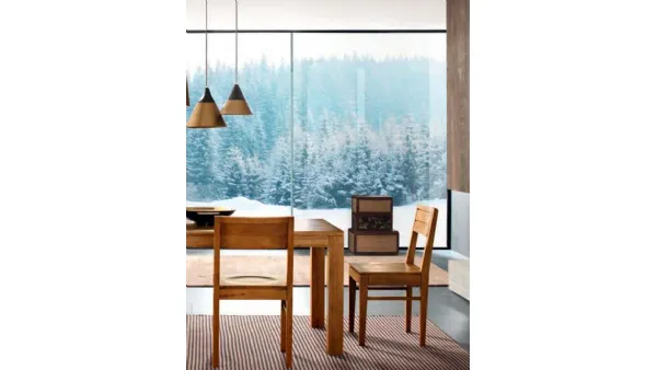 Sedia Tess completamente in legno color miele di FGF Mobili