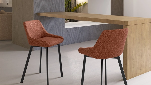 Sgabello Fox in tessuto imbottito di Stones