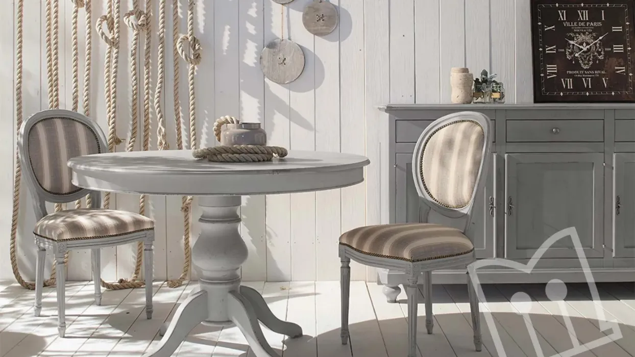 Tavolo rotondo allungabile Shabby Chic Art 637 di Fratelli Mirandola