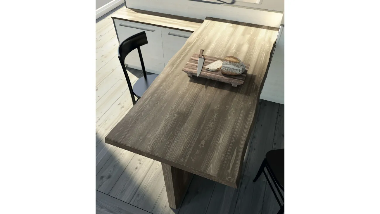 Tavolo per penisole in legno con bordo irregolare Art 824 di Fratelli Mirandola