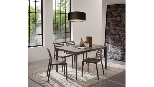 Tavolo allungabile moderno in metallo e laminato Mauro di La Primavera
