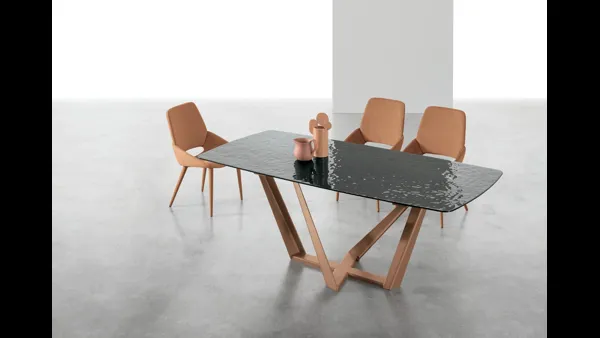 Tavolo allungabile Priamo con top in vetro di Target Point