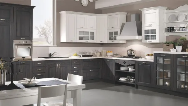 Cucina Classica Aisha in Ardesia e Bianco ad Angolo di Mobilturi