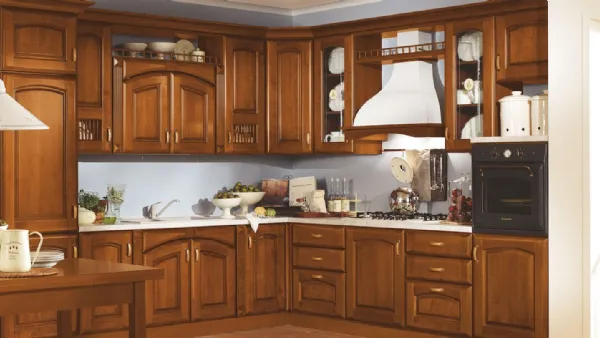 Cucina Classica Atena Composizione 01 in Noce Anticato di Mobilturi
