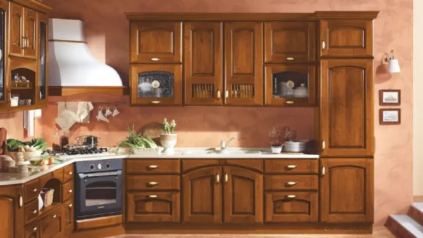 Cucina Classica Atena composizione 04 in Noce Anticato di Mobilturi