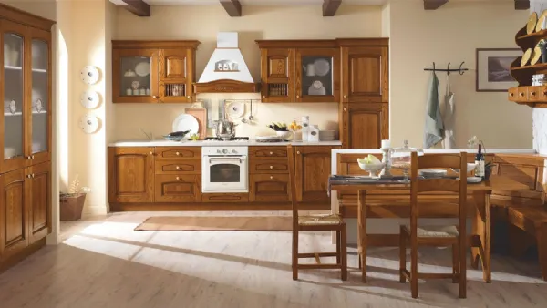 Cucina Classica Elena Composizione 01 in Castagno Chiaro di Mobilturi