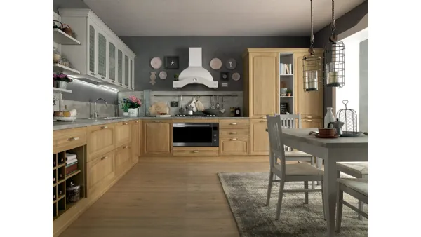 Cucina Classica angolare Mida 07 in legno di Rovere di Colombini Casa Artec