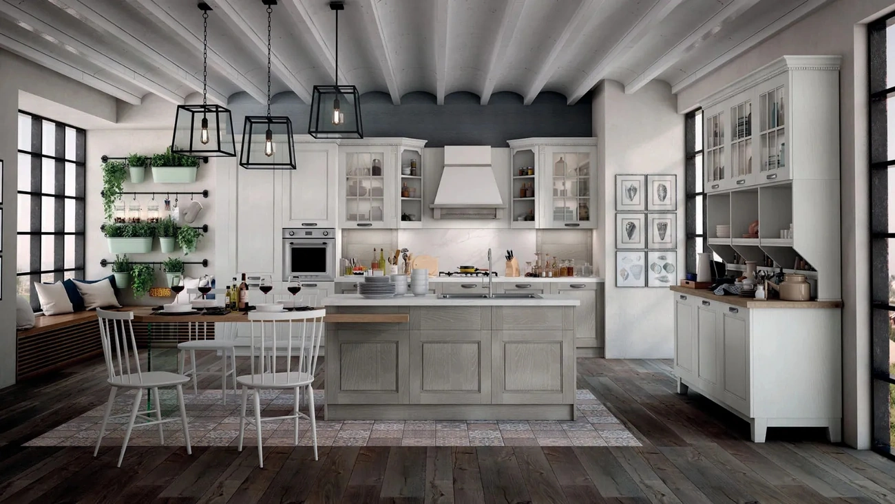 Cucina Classica in Frassino con isola Virginia 01 di Stosa