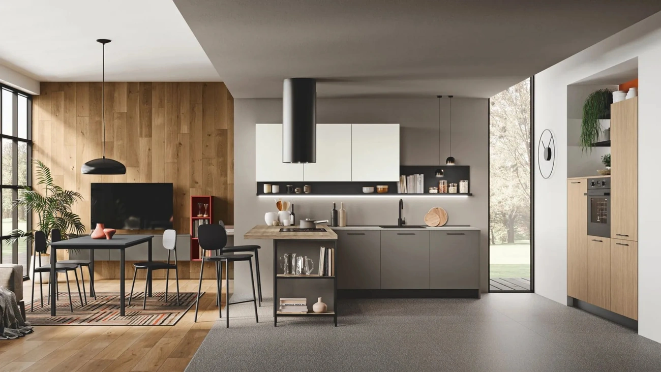 Cucina Moderna con penisola Art-Kaya 03 di Stosa