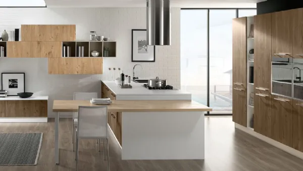 Cucina Moderna Brio in Abete Naturale ed Abete Terra di Mobilturi