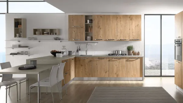 Cucina Moderna Brio in Abete Naturale di Mobilturi