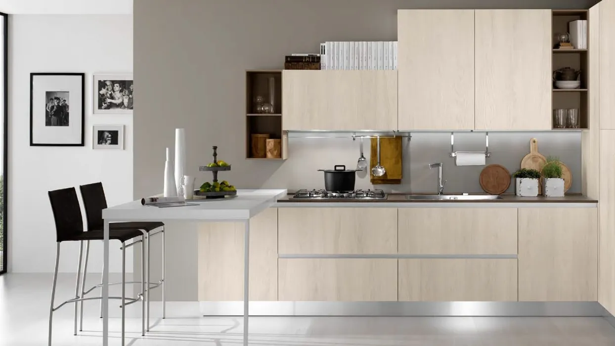 Cucina Moderna Cielo in Olmo Bianco di Mobilturi