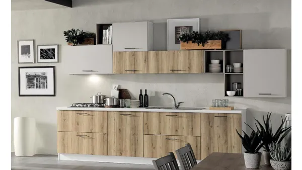 Cucina Moderna Cloe 08 Rovere Miele e Sabbia Opaco di Net Cucine