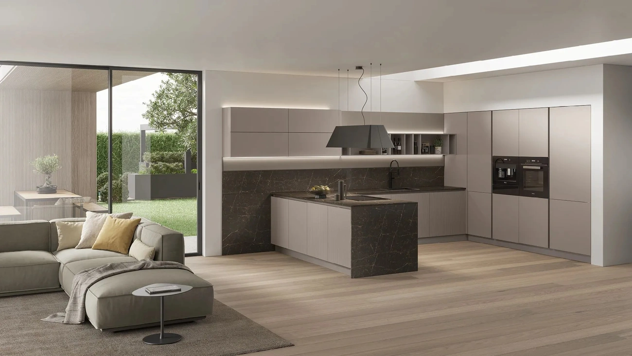 Cucina Moderna con penisola Color Trend 03 di Stosa