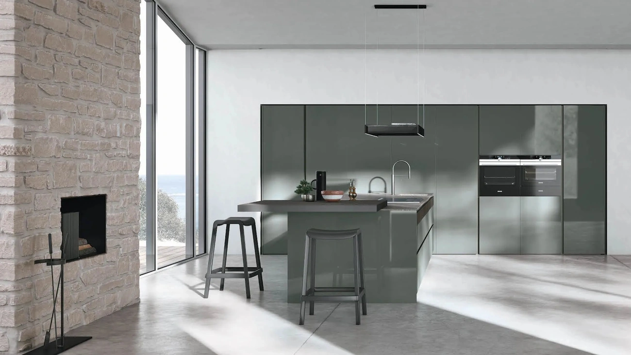 Cucina Moderna con penisola Color Trend 06 di Stosa