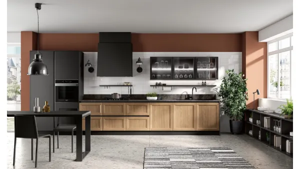 Cucina Moderna lineare Futura 02 in Rovere naturale di Colombini Casa Artec