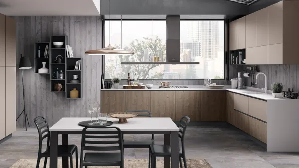 Cucina Moderna Hilary in Rovere Tabacco e Cipria di Mobilturi
