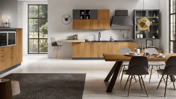 Cucina Moderna Matrix in Noce Canaletto di Mobilturi