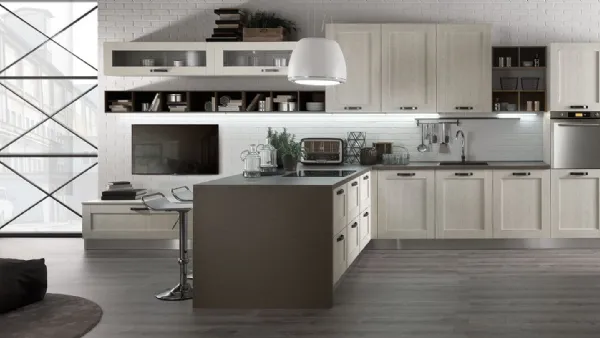 Cucina Moderna New Ego in Frassino Ghiaccio di Mobilturi