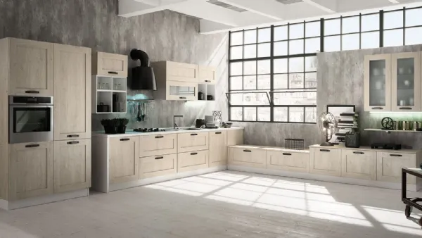 Cucina Moderna New Ego Rovere Cocco Angolare di Mobilturi