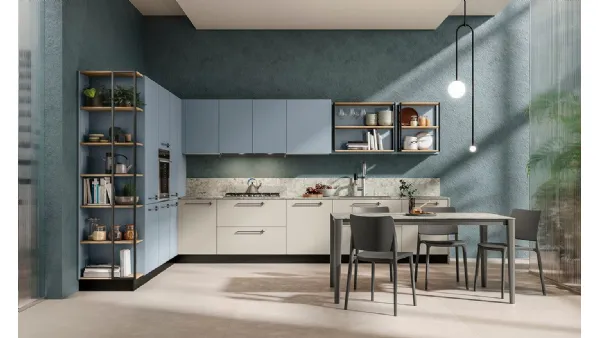 Cucina Moderna angolare Quadra in nobilitato opaco di Colombini Casa Artec