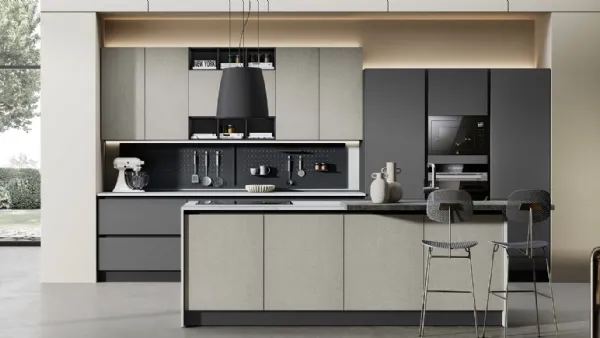 Cucina Moderna Sandy 05 Antracite e Grigio di Net Cucine