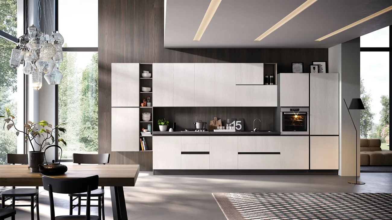 Cucina Moderna Zoe 05 Perla Opaco di Net Cucine